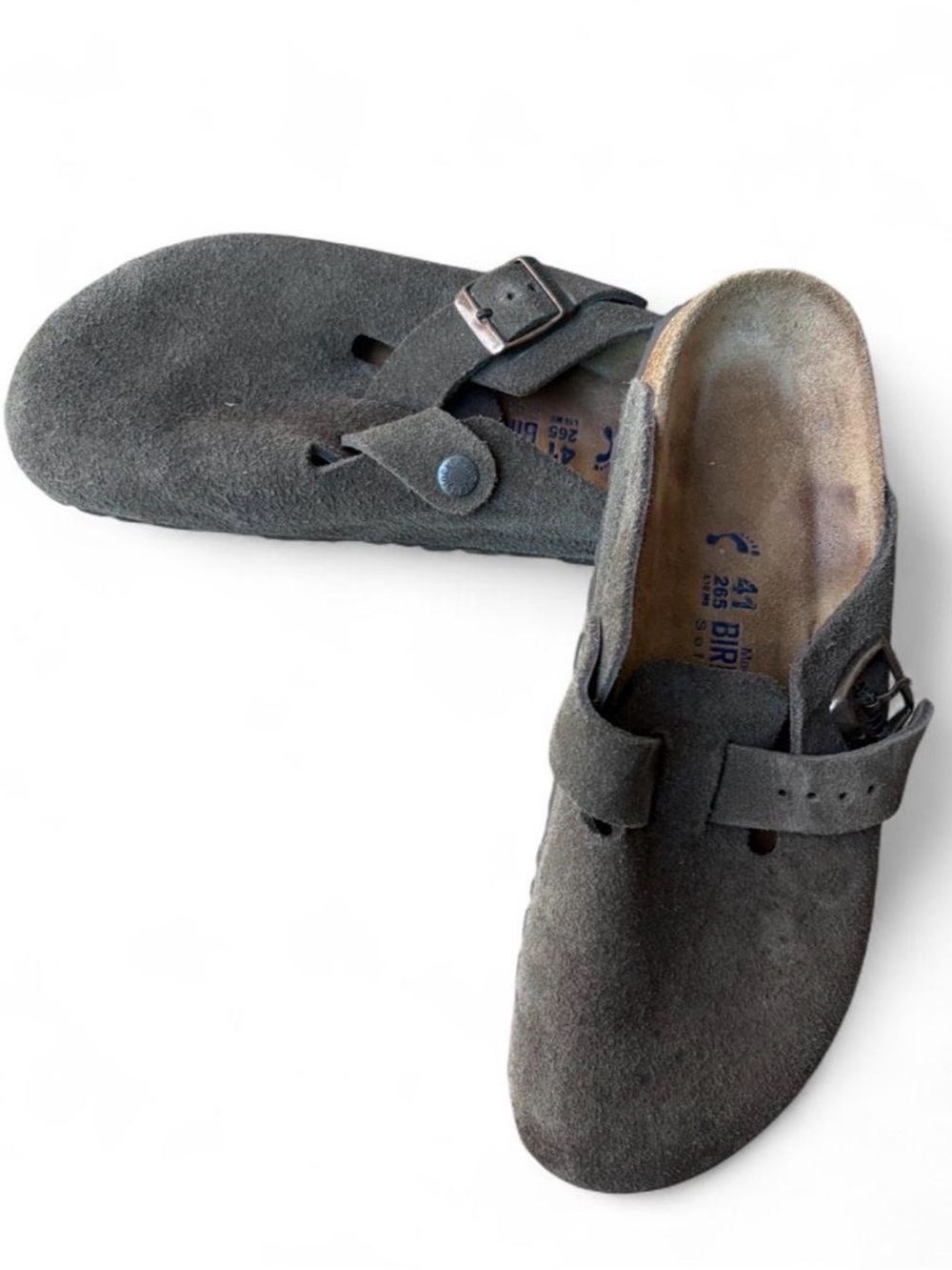 Birkenstock Boston Suede Slip-On Clog with Adjustable Buckle